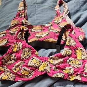 Pink Hedgehog and Smores Print Bralette Set
